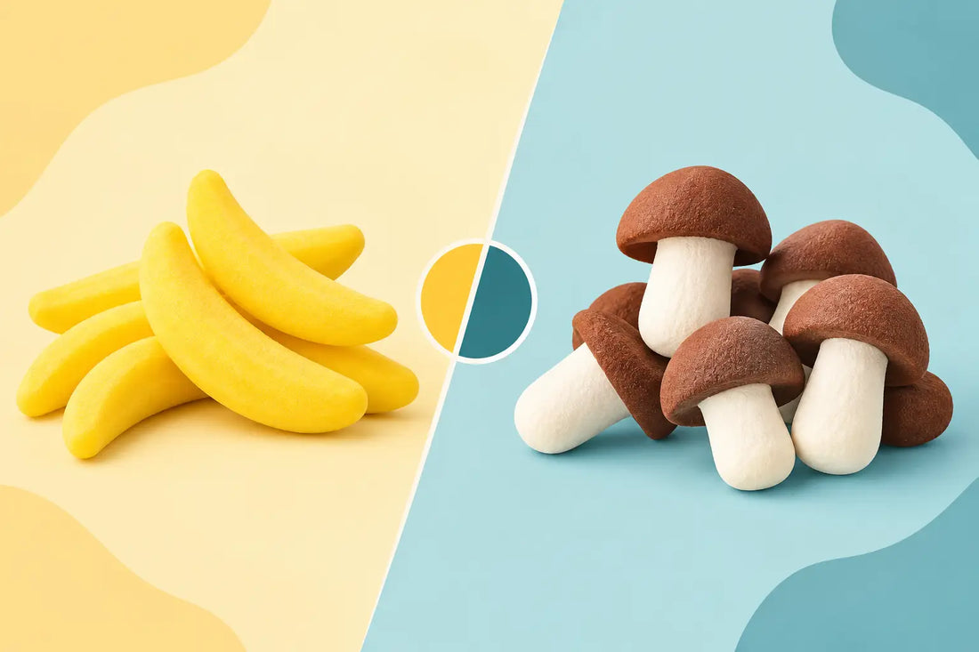 BUBS Bananas Versus Foam Mushrooms Compared