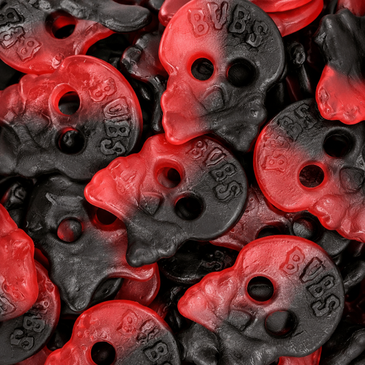 BUBS Raspberry Liqorice Skulls