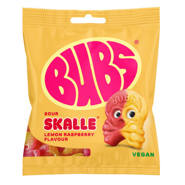 BUBS Sour Lemon Raspberry Skulls (155g)