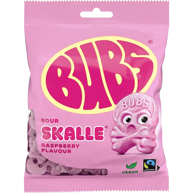 BUBS Sour Raspberry Mini Skulls (90g)