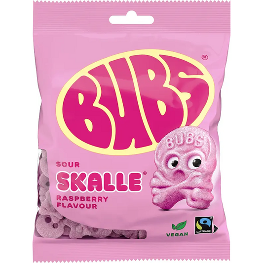 BUBS Sour Raspberry Mini Skulls (90g)